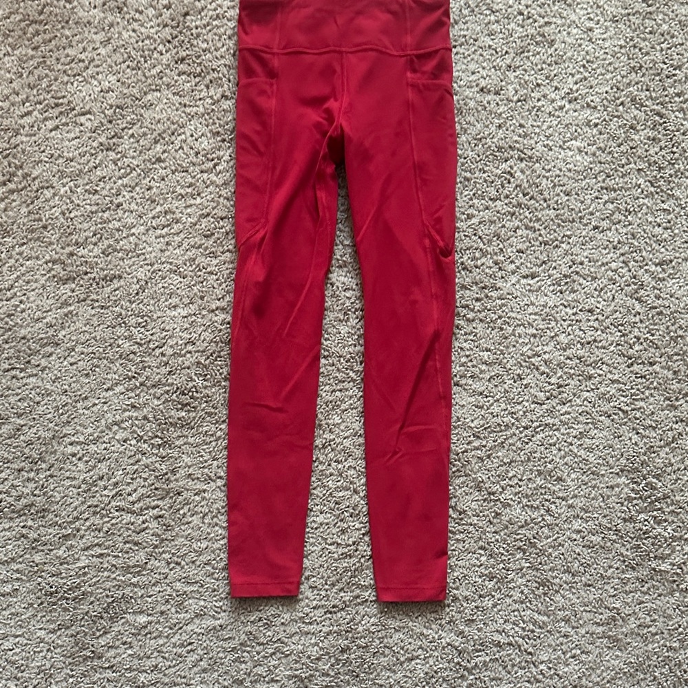 Athleta Stash Your Treasures- Kids Bold Red Leggings